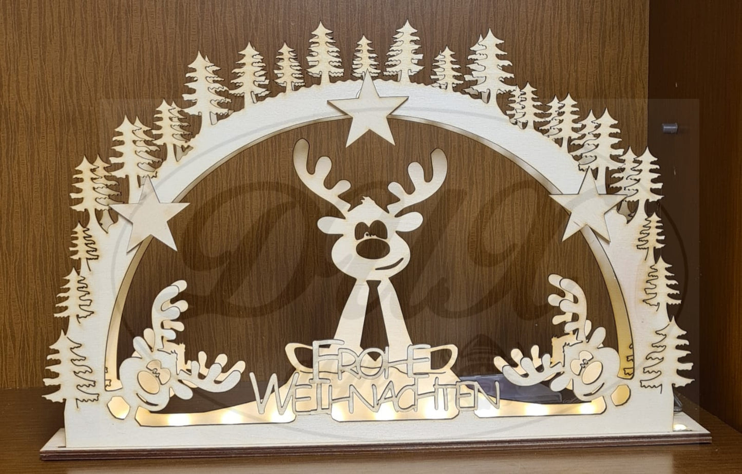 Schwibbogen/Lichterbogen "Rudolph" Frohe Weihnachten