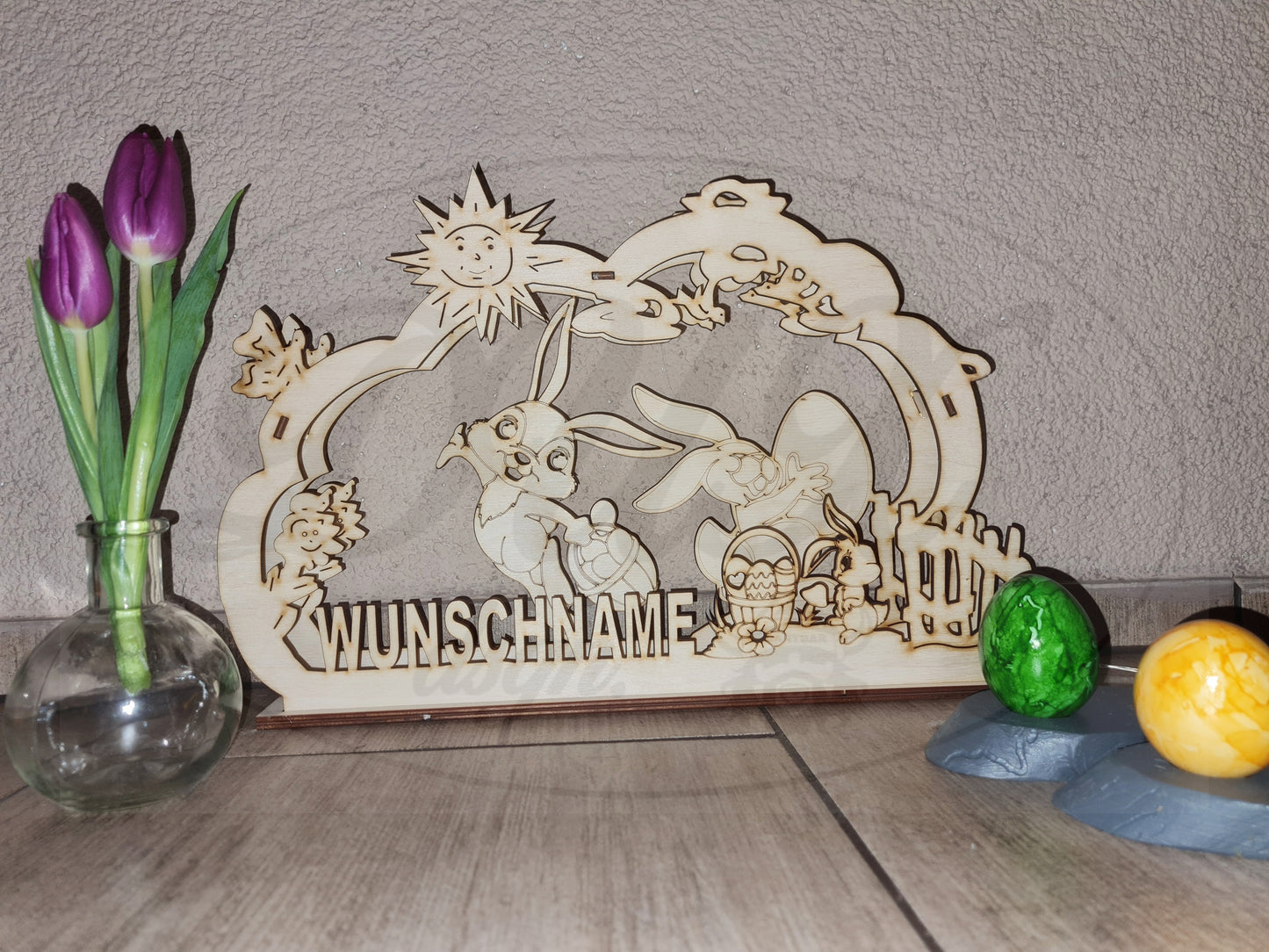 Lichterbogen Ostern, Häschen mit Körbchen
