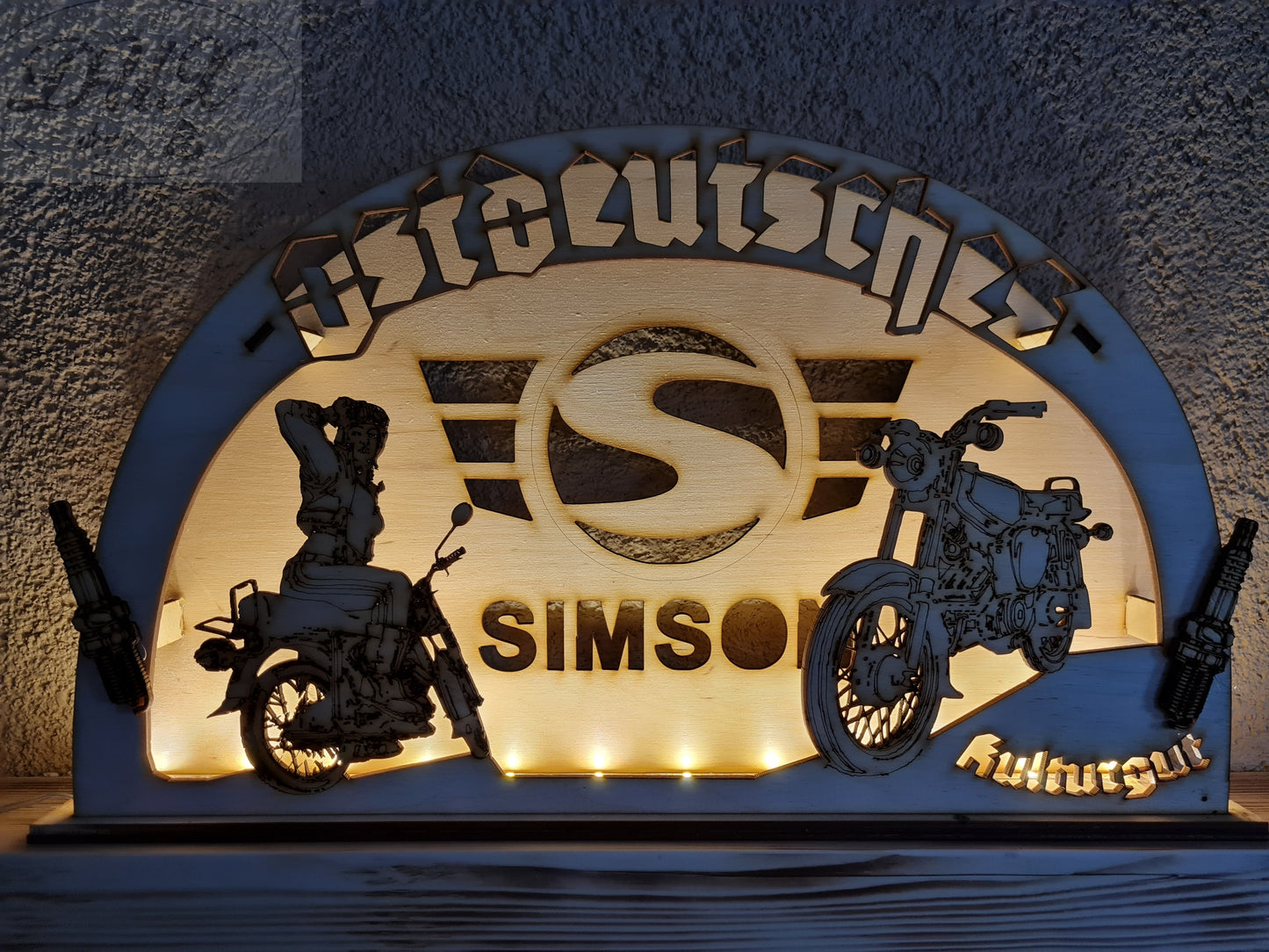 Schwibbogen/Lichterbogen "Ostdeutsches Kulturgut", Simson S50/S51, DDR