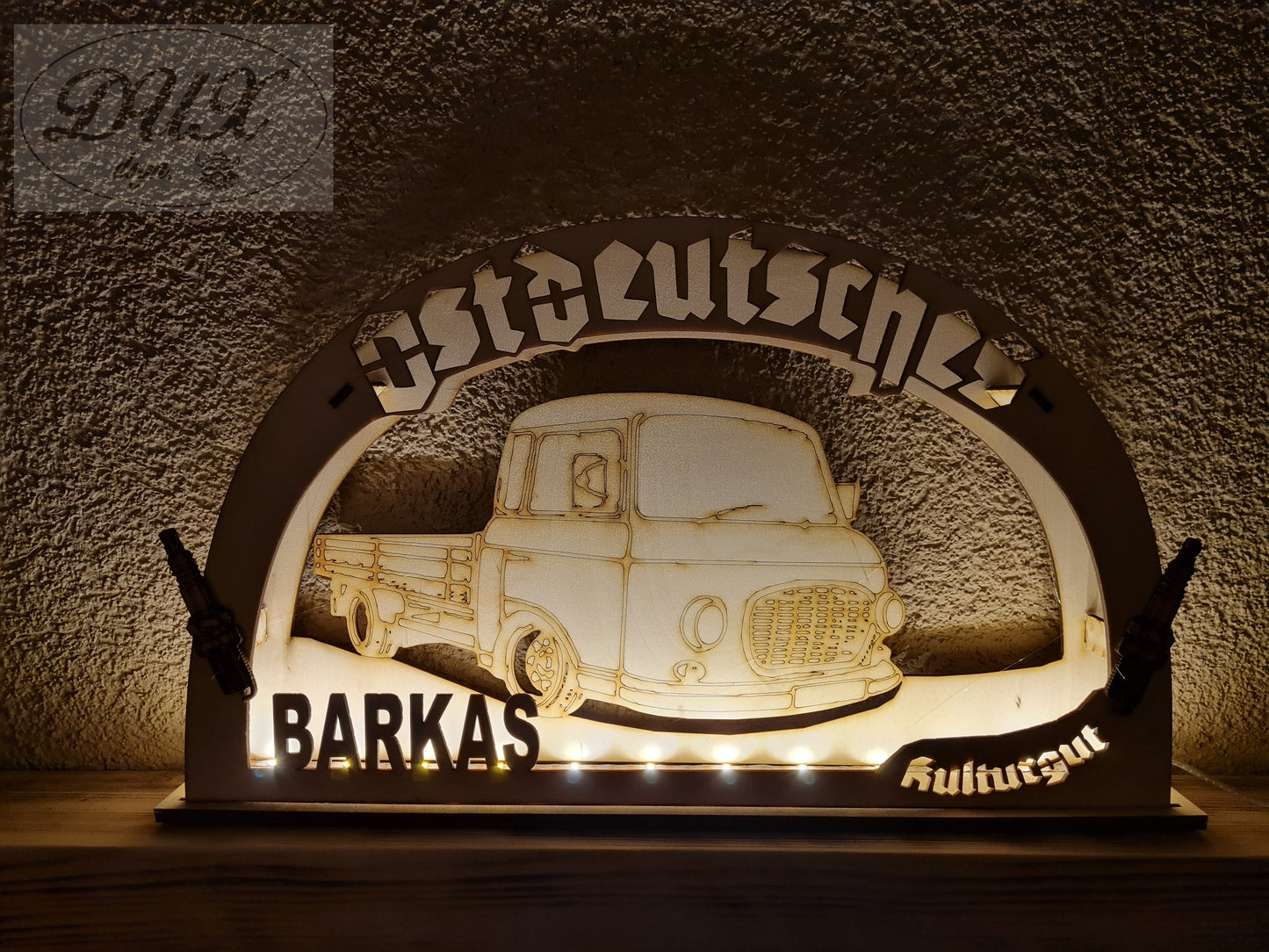 Schwibbogen/Lichterbogen "Ostdeutsches Kulturgut", Barkas Pritsche, DDR