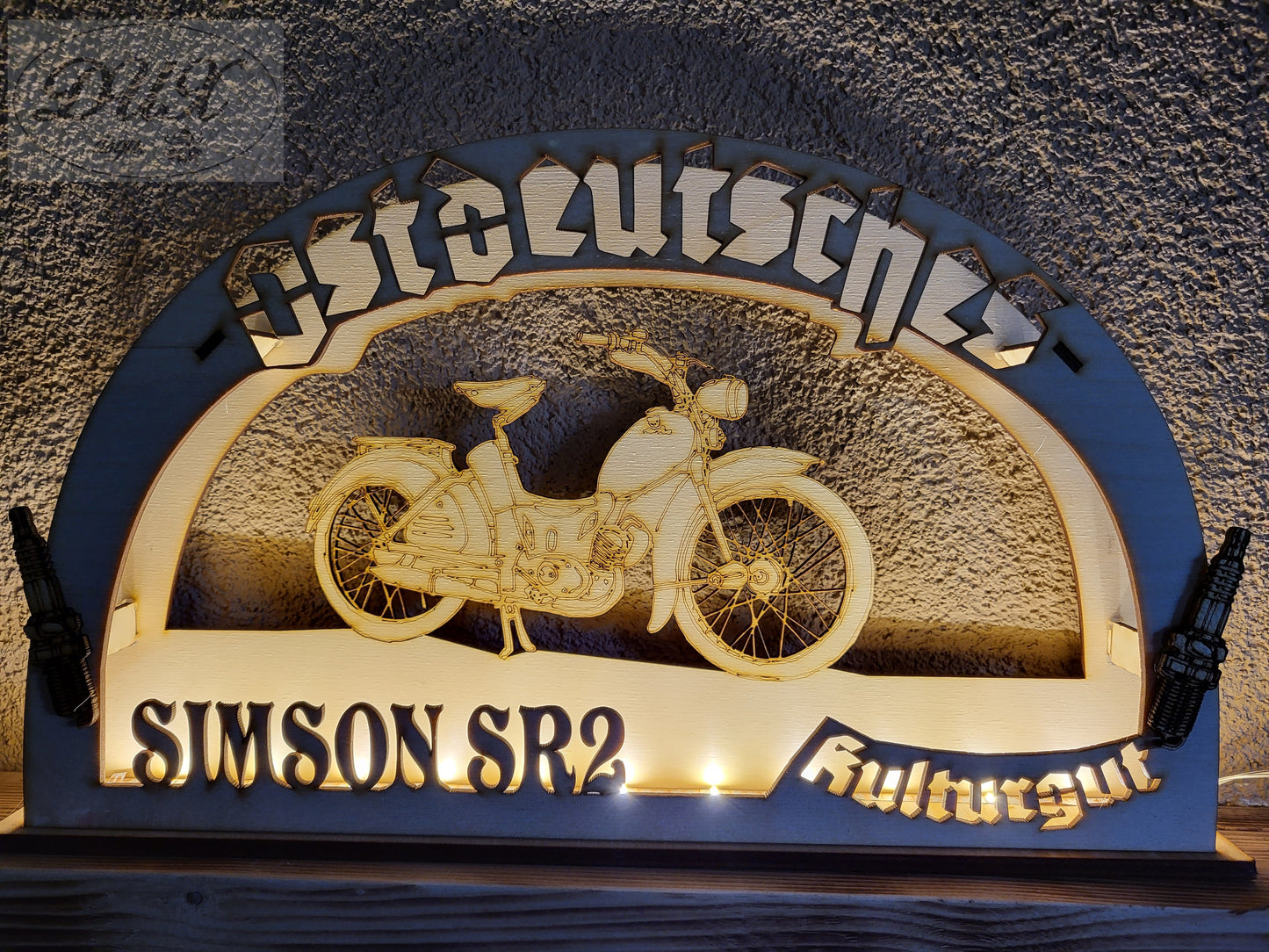 Schwibbogen/Lichterbogen "Ostdeutsches Kulturgut, Simson SR2, DDR