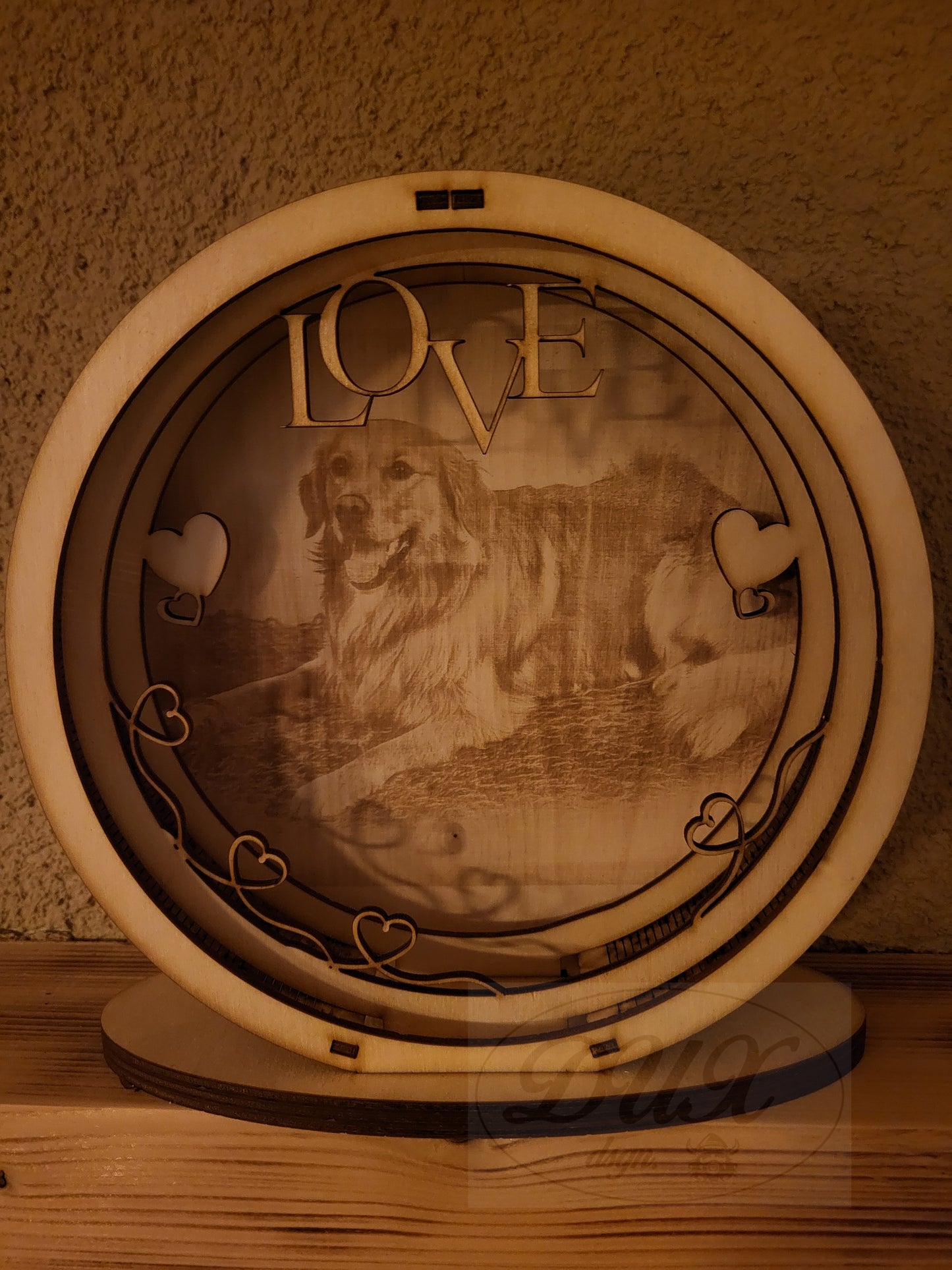 Lampe mit Bild ihres Haustieres