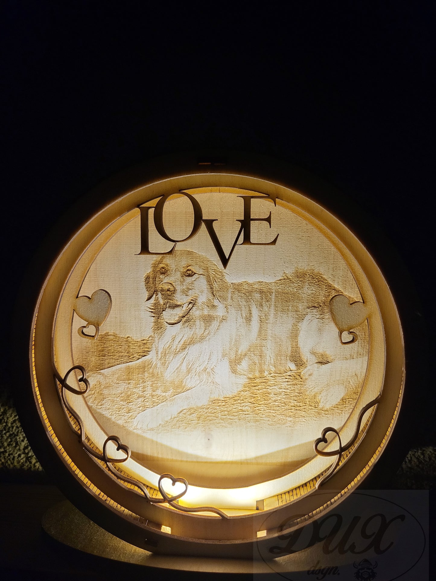 Lampe mit Bild ihres Haustieres
