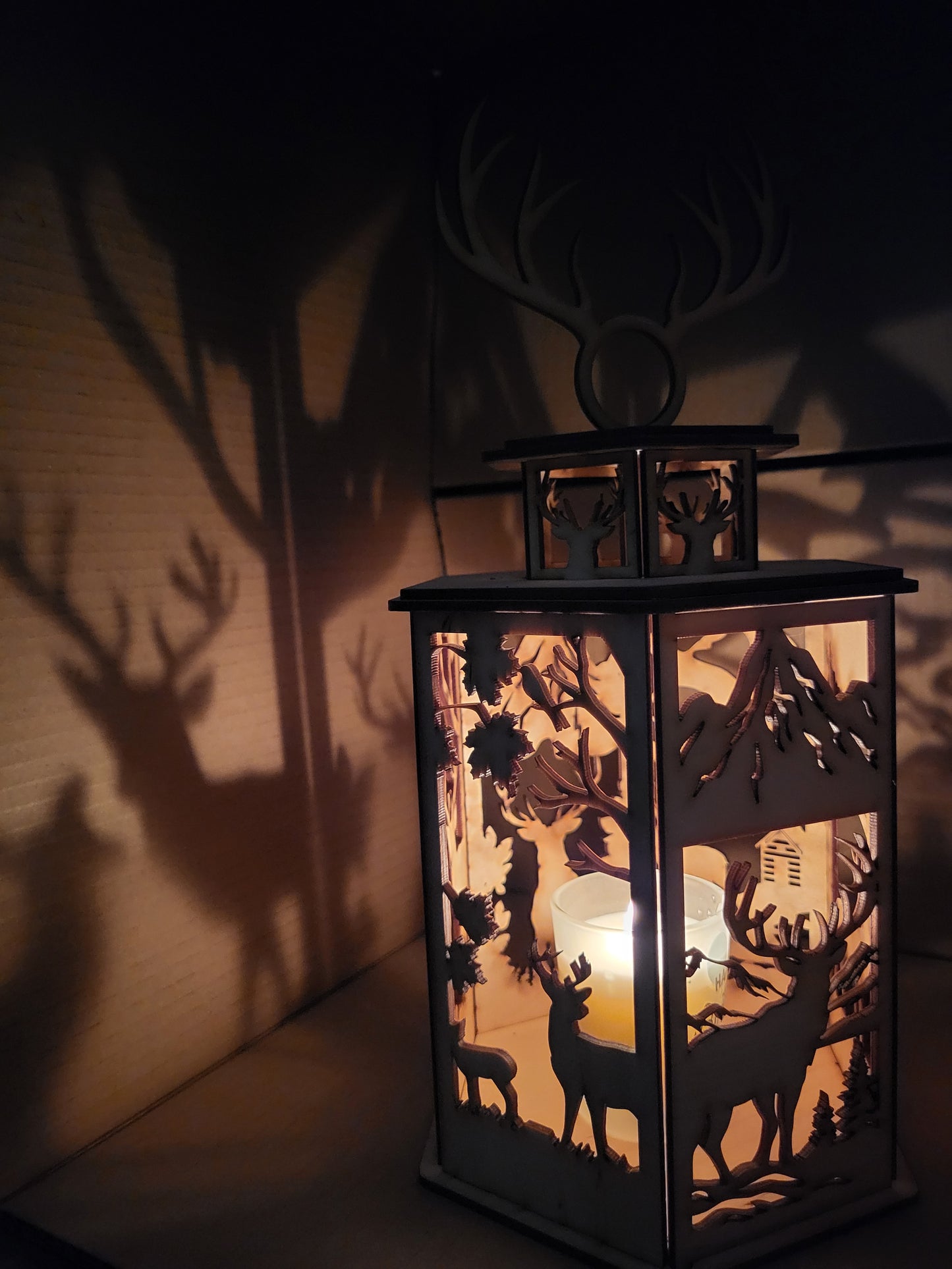 Laterne mit Wildtiermotiv