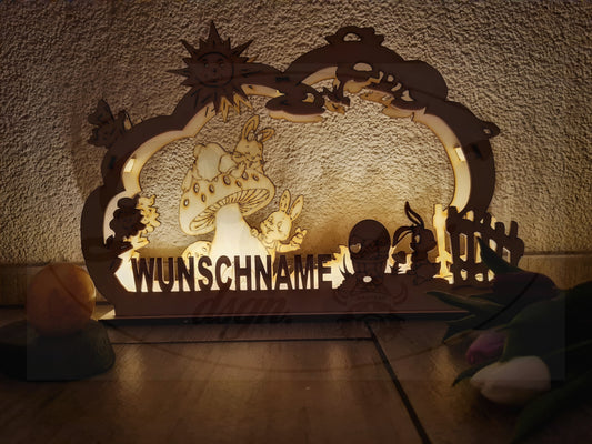 Lichterbogen Ostern, Pilz mit Häschen