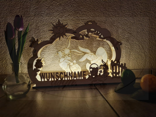 Lichterbogen Ostern, Häschen mit Körbchen