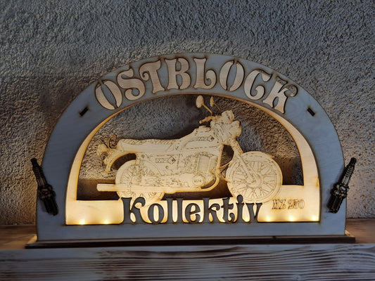 Schwibbogen/ Lichterbogen "Ostblockkollektiv" MZ 250, DDR