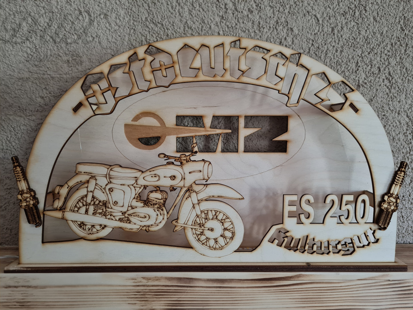 Schwibbogen/ Lichterbogen "Ostdeutsches Kulturgut" MZ ES 250, DDR