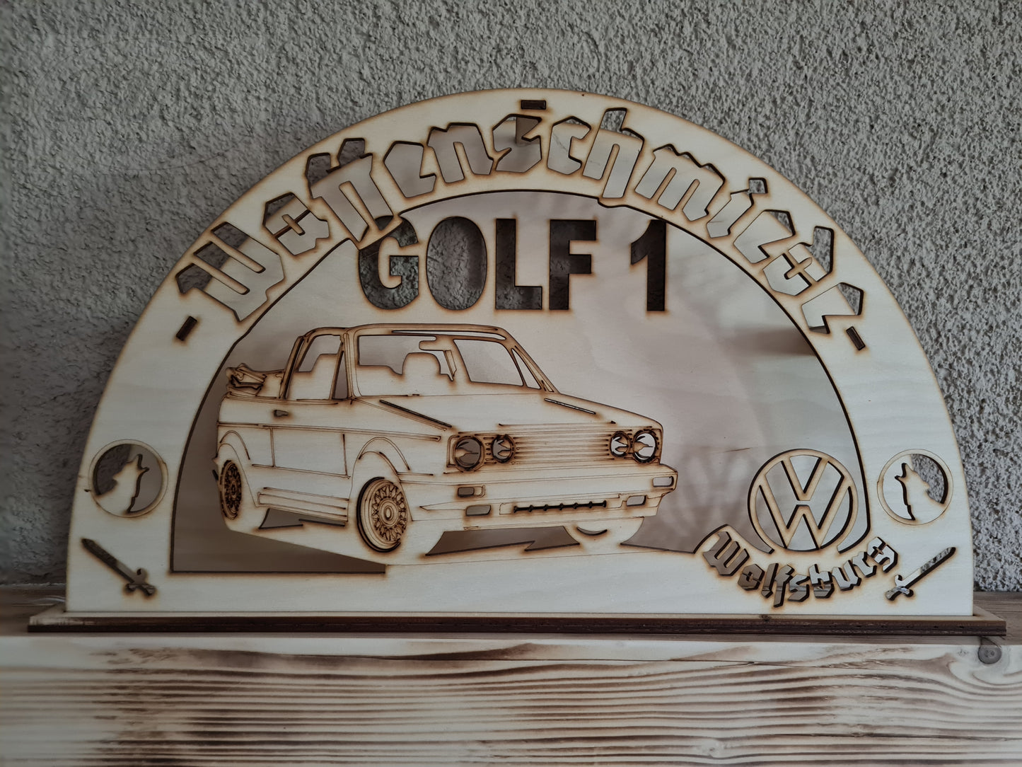 Schwibbogen/Lichterbogen "Waffenschmiede Wolfsburg", Golf 1