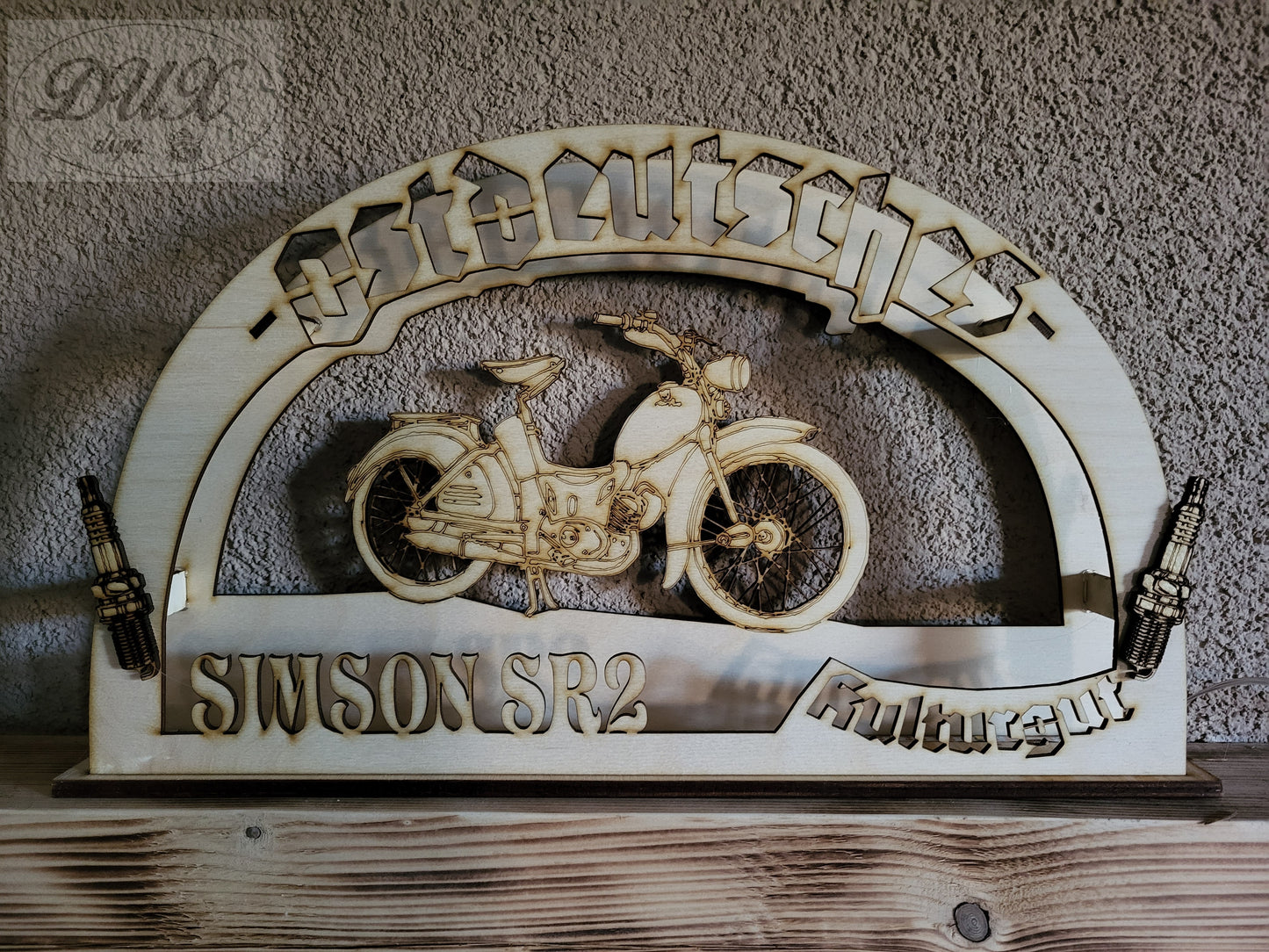 Schwibbogen/Lichterbogen "Ostdeutsches Kulturgut, Simson SR2, DDR