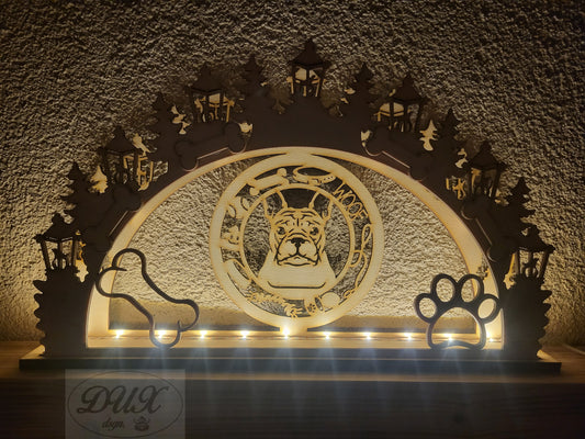 Schwibbogen, Lichterbogen mit Hund