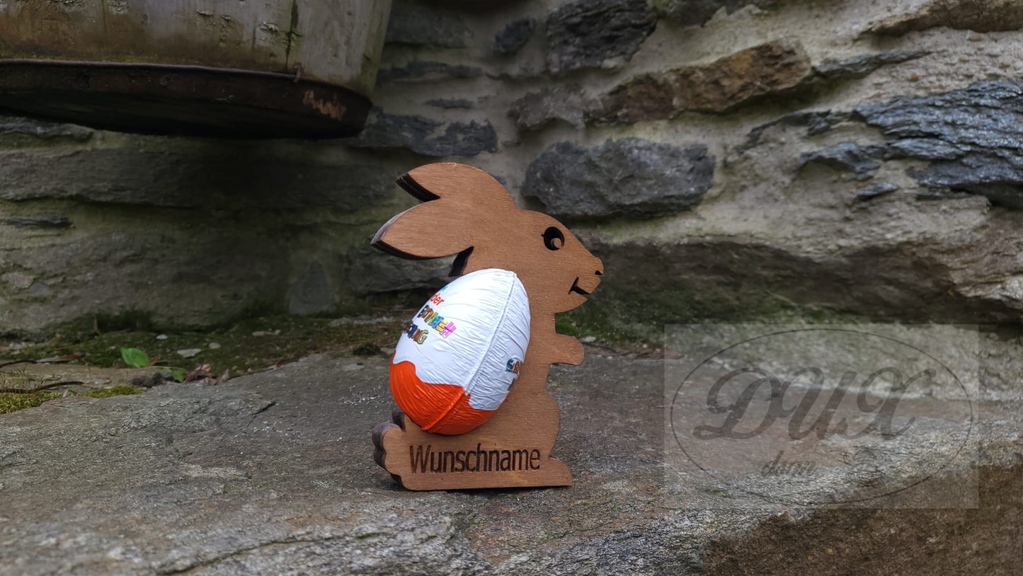 Osterhase für Überraschungsei, personalisierbar