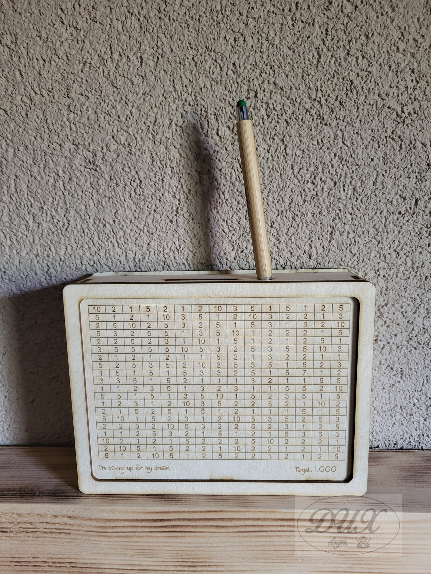 Spardose zum Abstreichen für 1000,- €