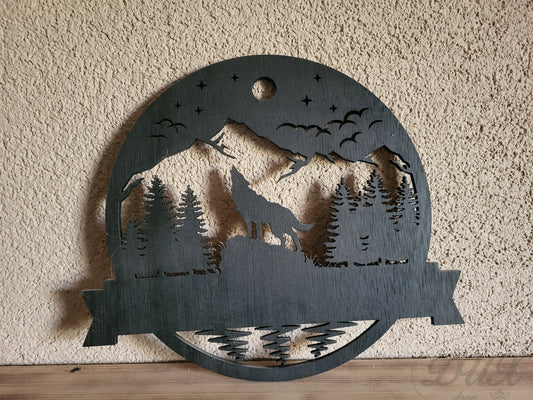 Wandbild Wolf im Wald