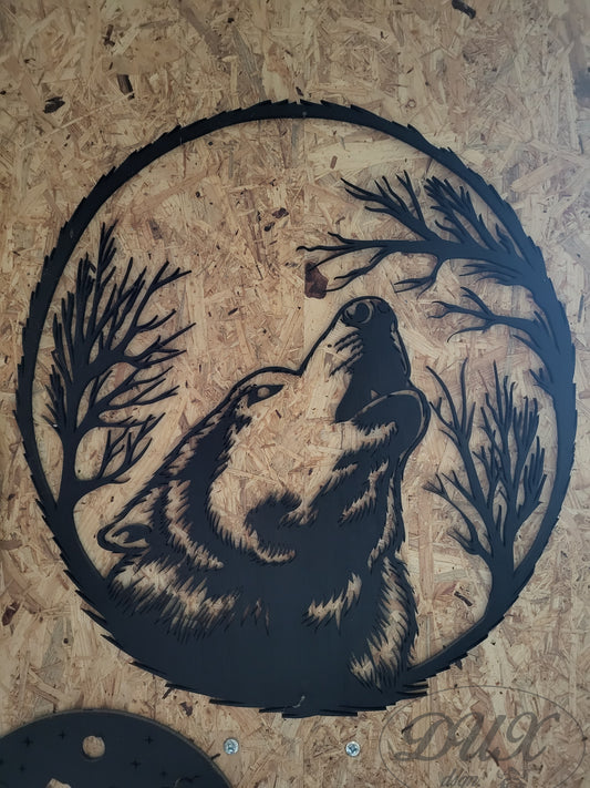 Wandbild heulender Wolf