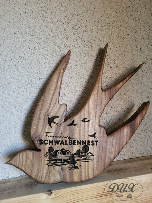 Türschild Ferienwohnung Schwalbennest