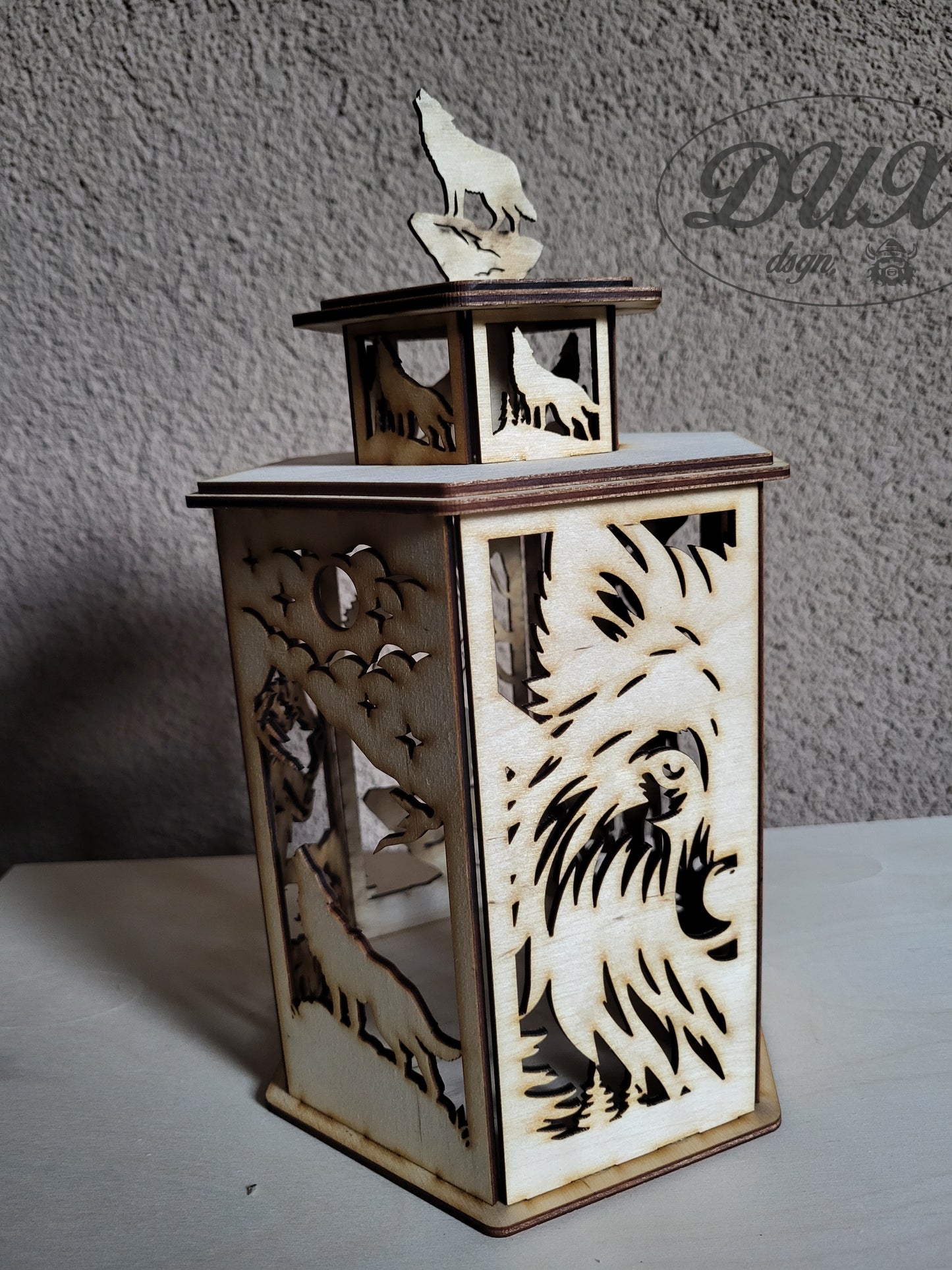 Laterne mit Wildtiermotiv