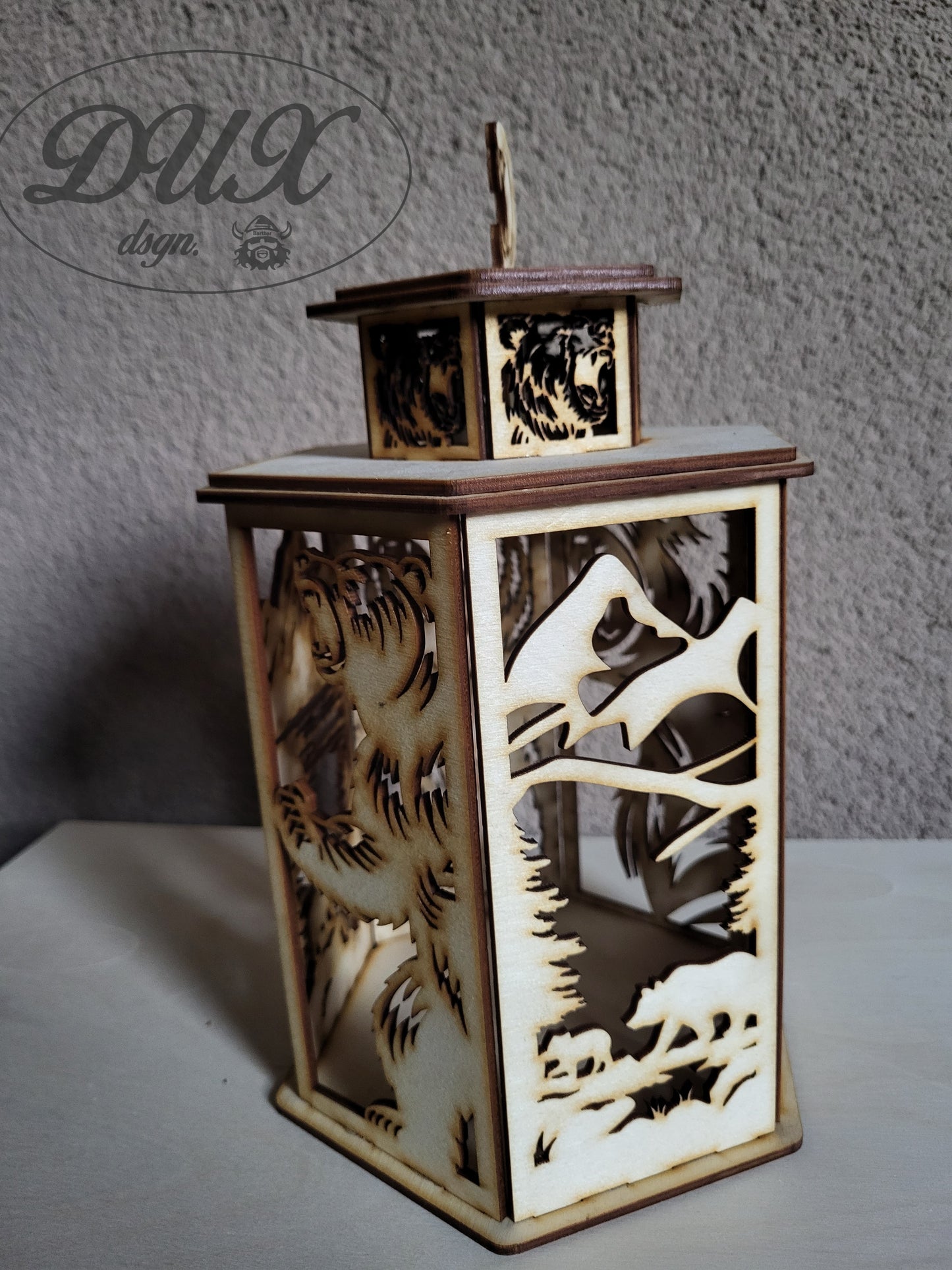 Laterne mit Wildtiermotiv