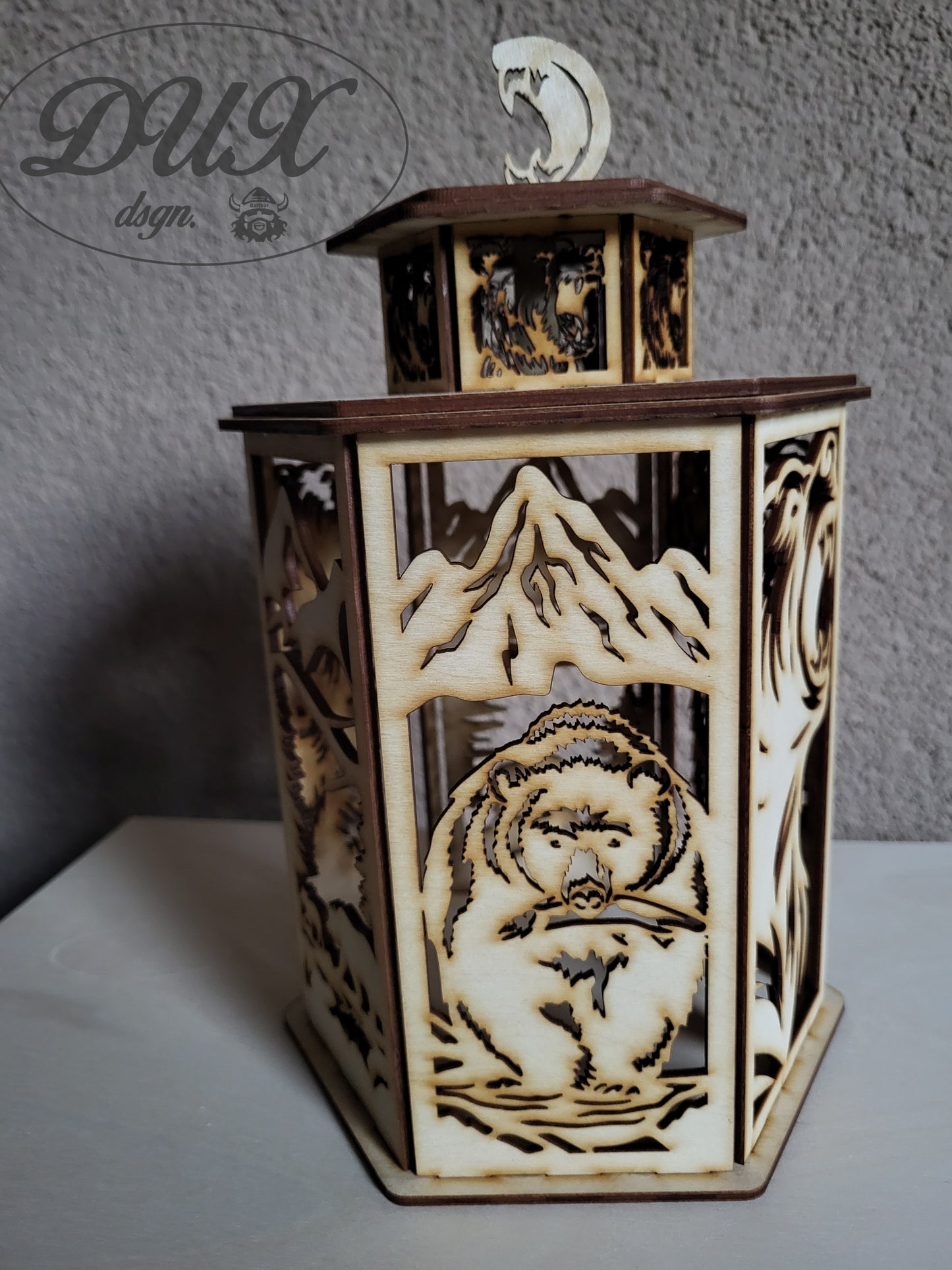 Laterne mit Wildtiermotiv